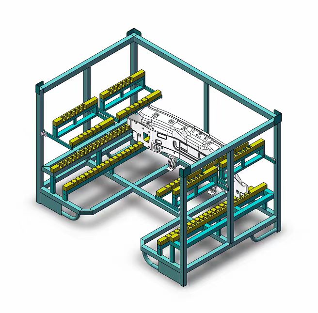 Le rack metalliche equipaggiate dal posizionatore assicurano una manipolazione di fabbrica senza preoccupazioni.