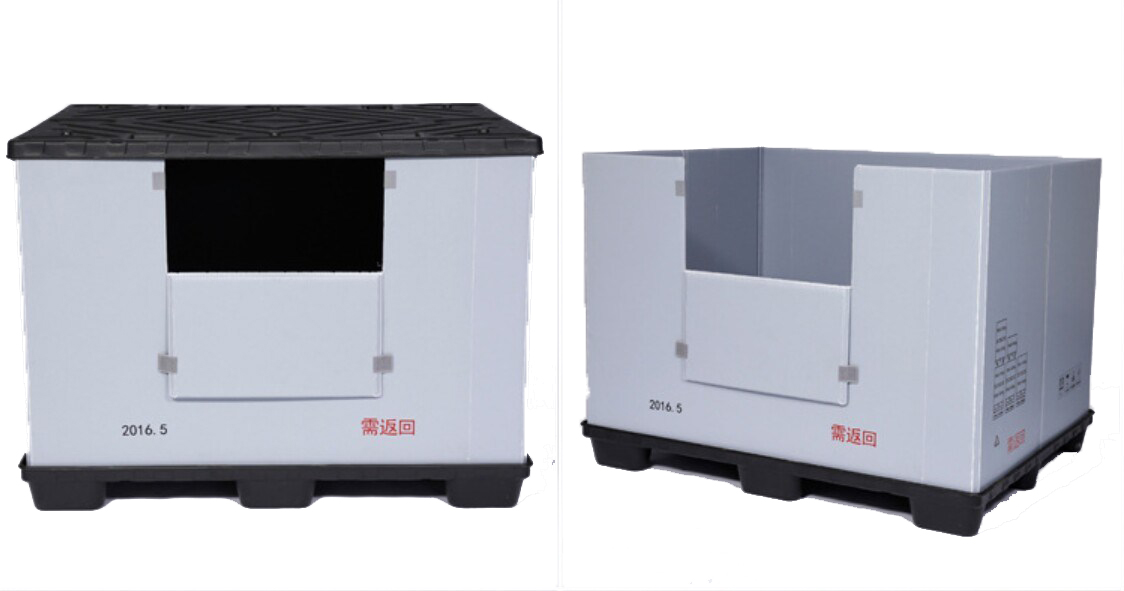 Scatola in plastica di cartone ondulato con finestra laterale