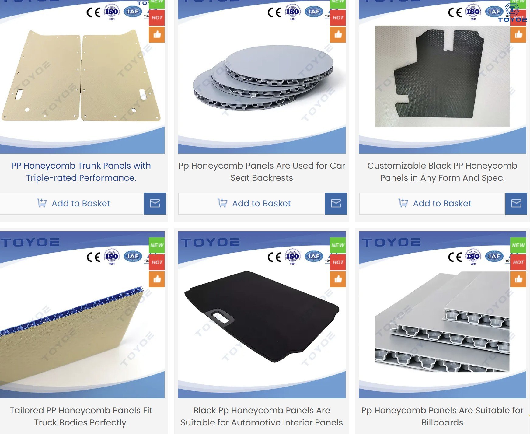 Pannello a nido d'ape PP