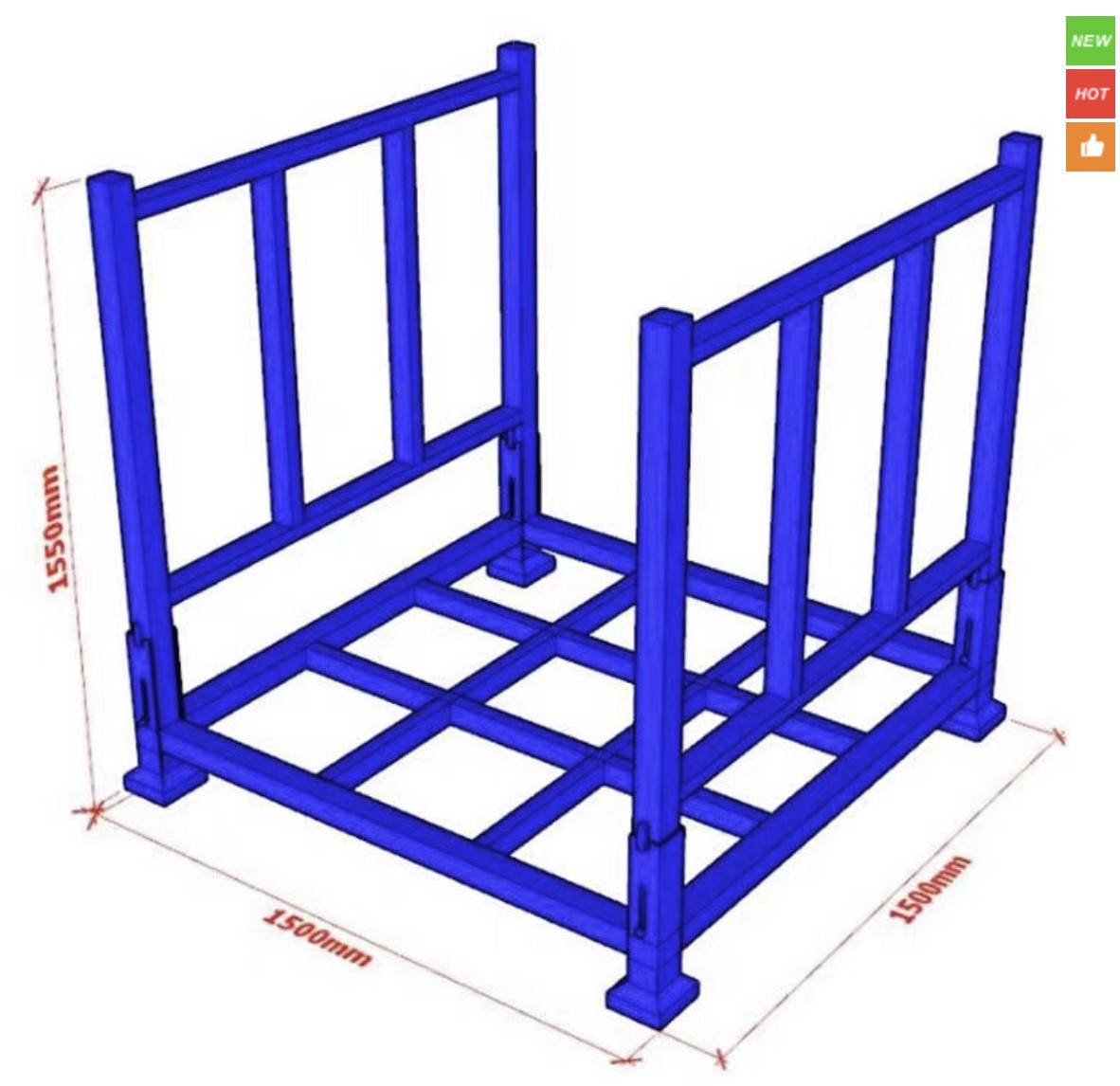 dimensione del pallet box in acciaio