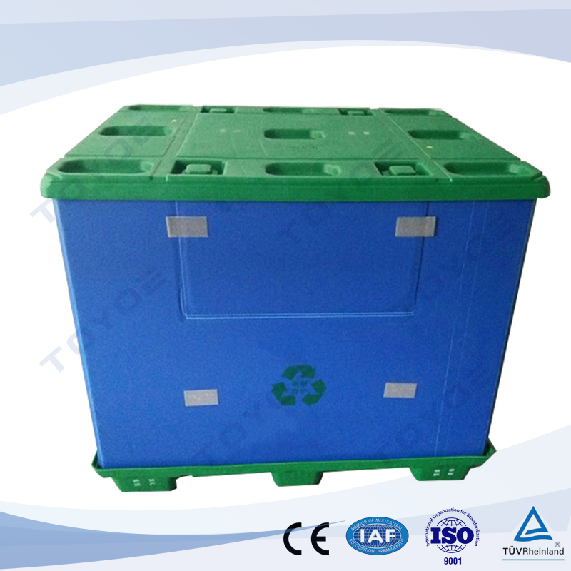 Scatola per pallet in plastica rigida impilabile